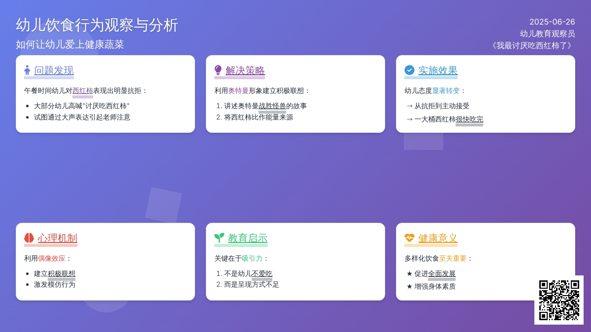 幼儿观察记录《我最讨厌吃西红柿了》