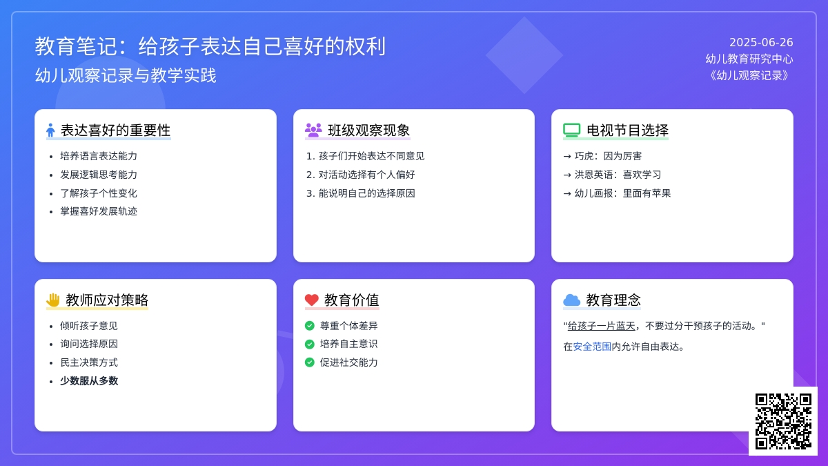 幼儿观察记录《给孩子表达自己喜好的权利》
