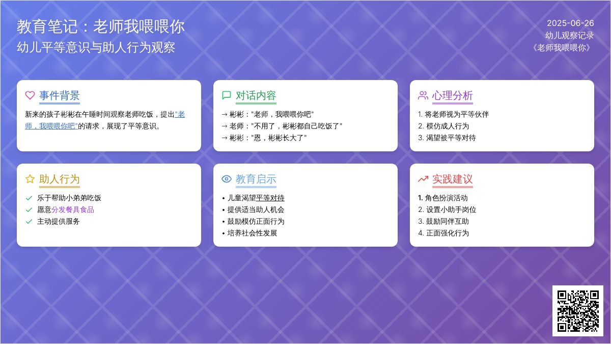 幼儿观察记录《老师我喂喂你》