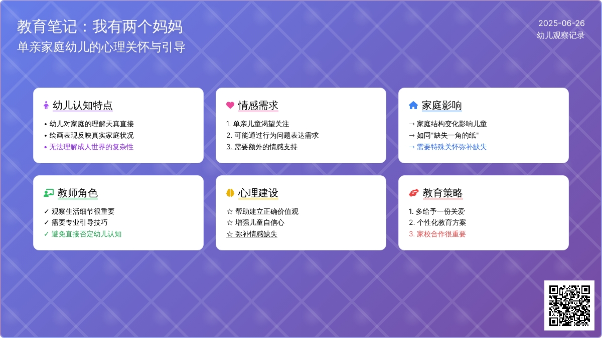 幼儿观察记录《我有两个妈妈》