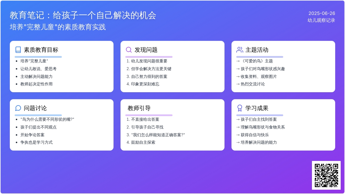 幼儿观察记录《给孩子一个自己解决的机会》