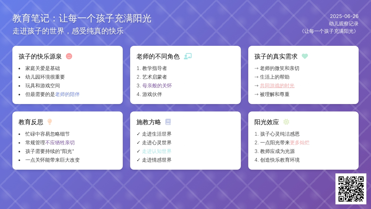 幼儿观察记录《让每一个孩子充满阳光》