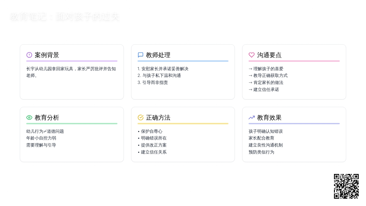 幼儿观察记录《面对孩子的过失》