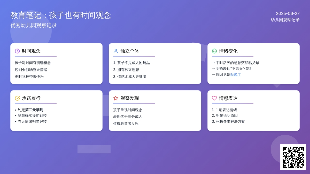 优秀幼儿园观察记录《孩子也有时间观念》