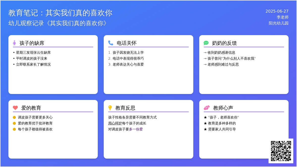 幼儿观察记录《其实我们真的喜欢你》