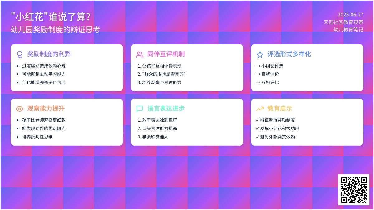 幼儿观察记录《“小红花”谁说了算？》