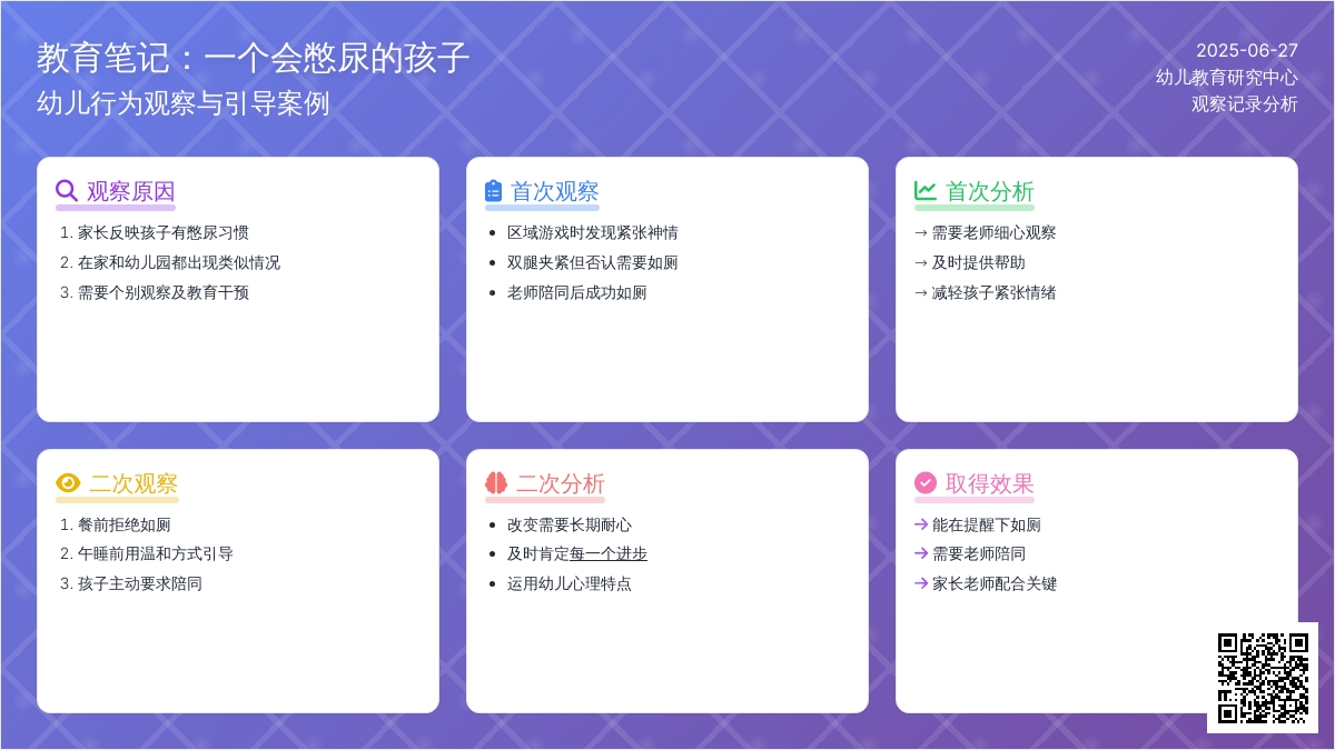 幼儿观察记录《一个会憋尿的孩子》
