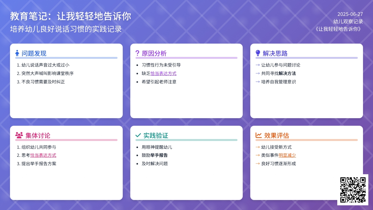幼儿观察记录《让我轻轻地告诉你》