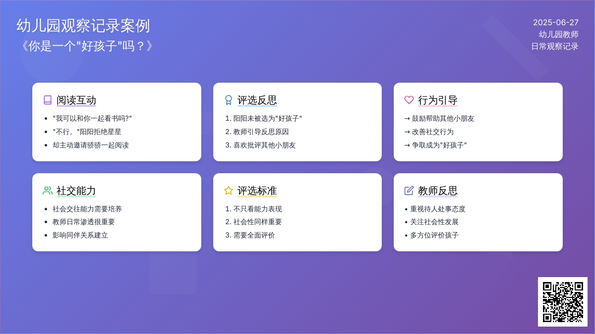 幼儿园观察记录案例《你是一个“好孩子”吗？》