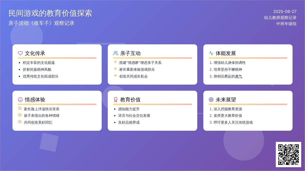 幼儿教师观察记录《推车子》