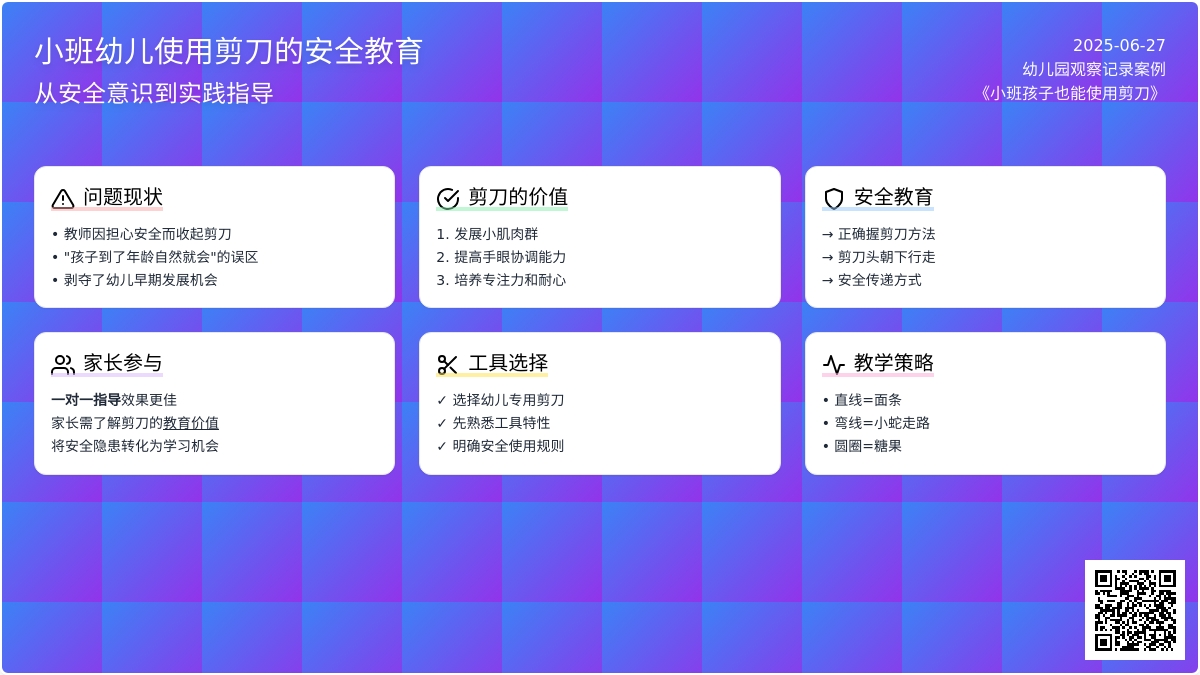 幼儿园观察记录案例《小班孩子也能使用剪刀》