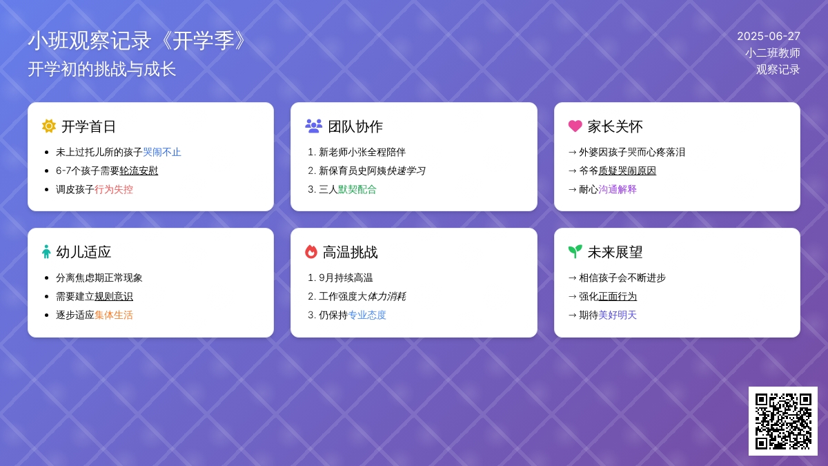 小班观察记录《开学季》