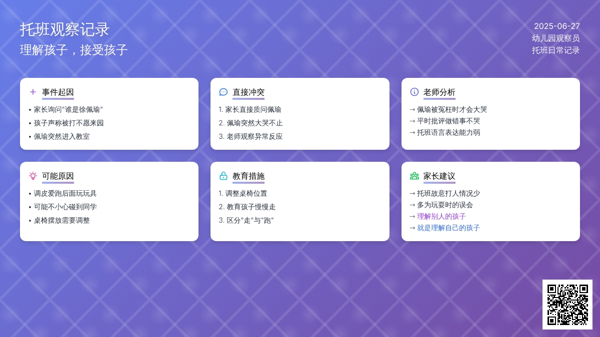 托班观察记录《理解孩子，接受孩子》
