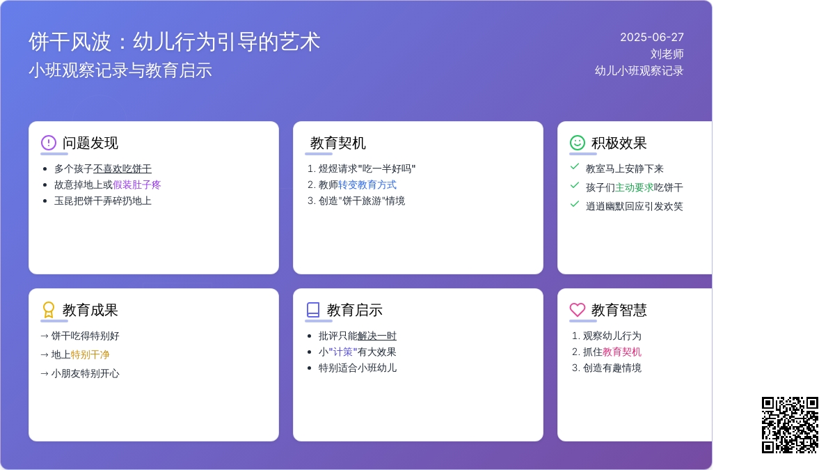 幼儿小班观察记录《饼干风波》