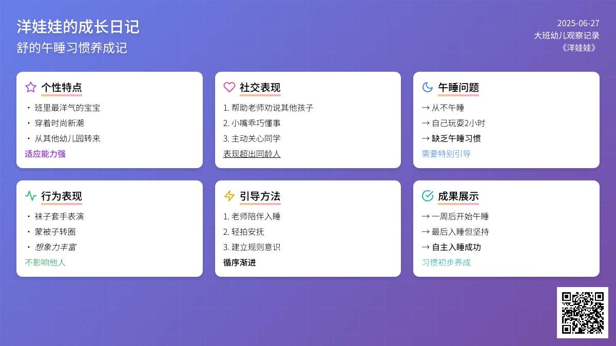 大班幼儿观察记录《洋娃娃》