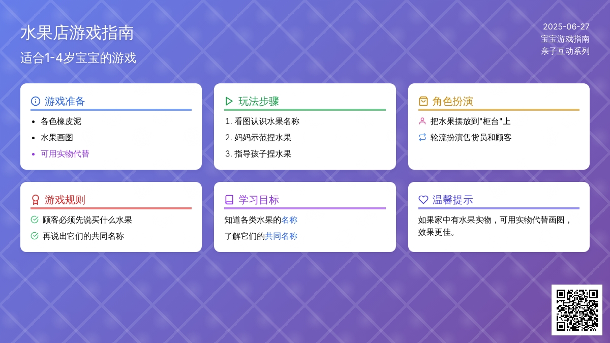 水果店（适合1-4岁孩子的游戏）