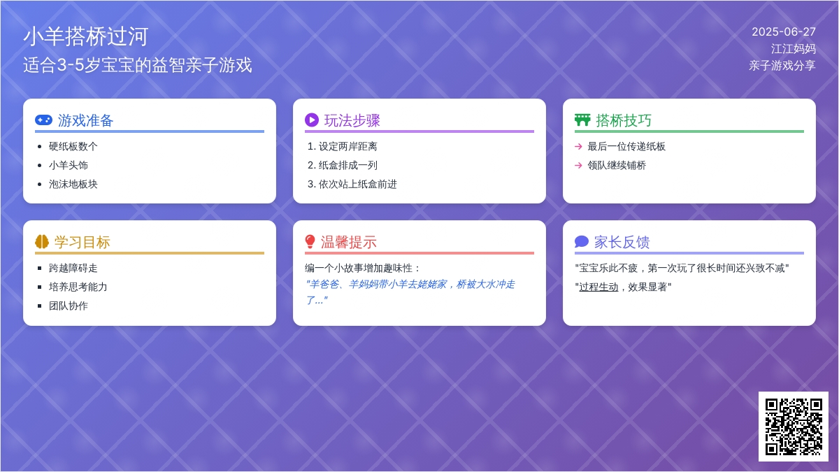 小羊搭桥过河（适合3-5岁孩子的益智亲子游戏）