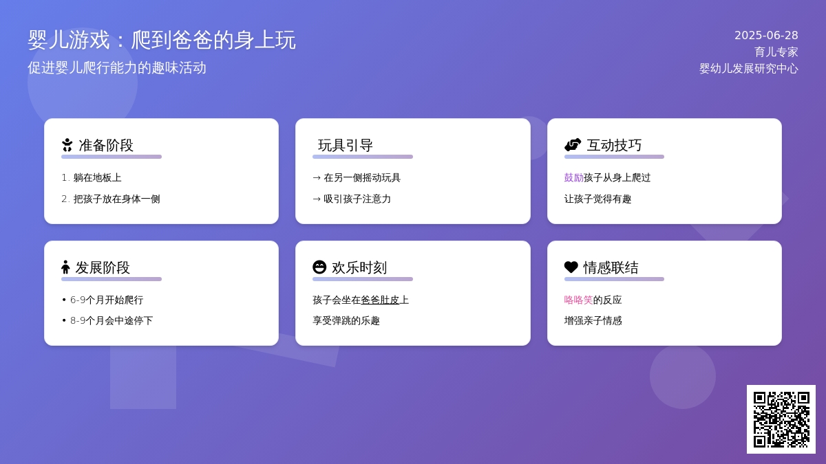婴儿游戏：爬到爸爸的身上玩