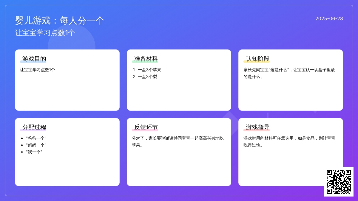 婴儿游戏：每人分一个