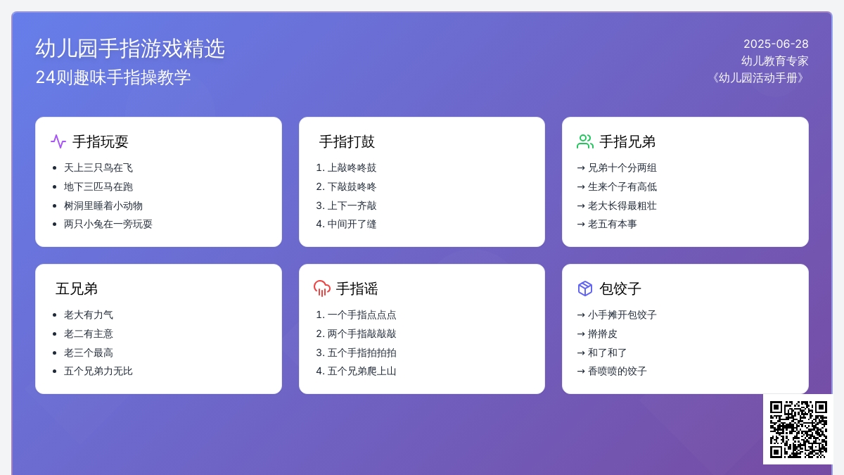幼儿园手指游戏24则