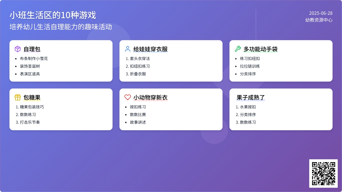 小班生活区的10种游戏