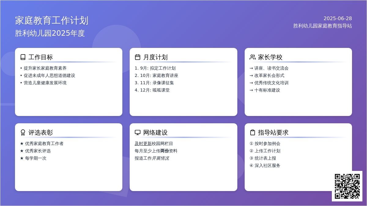 2015年幼儿园家庭教育工作计划范文