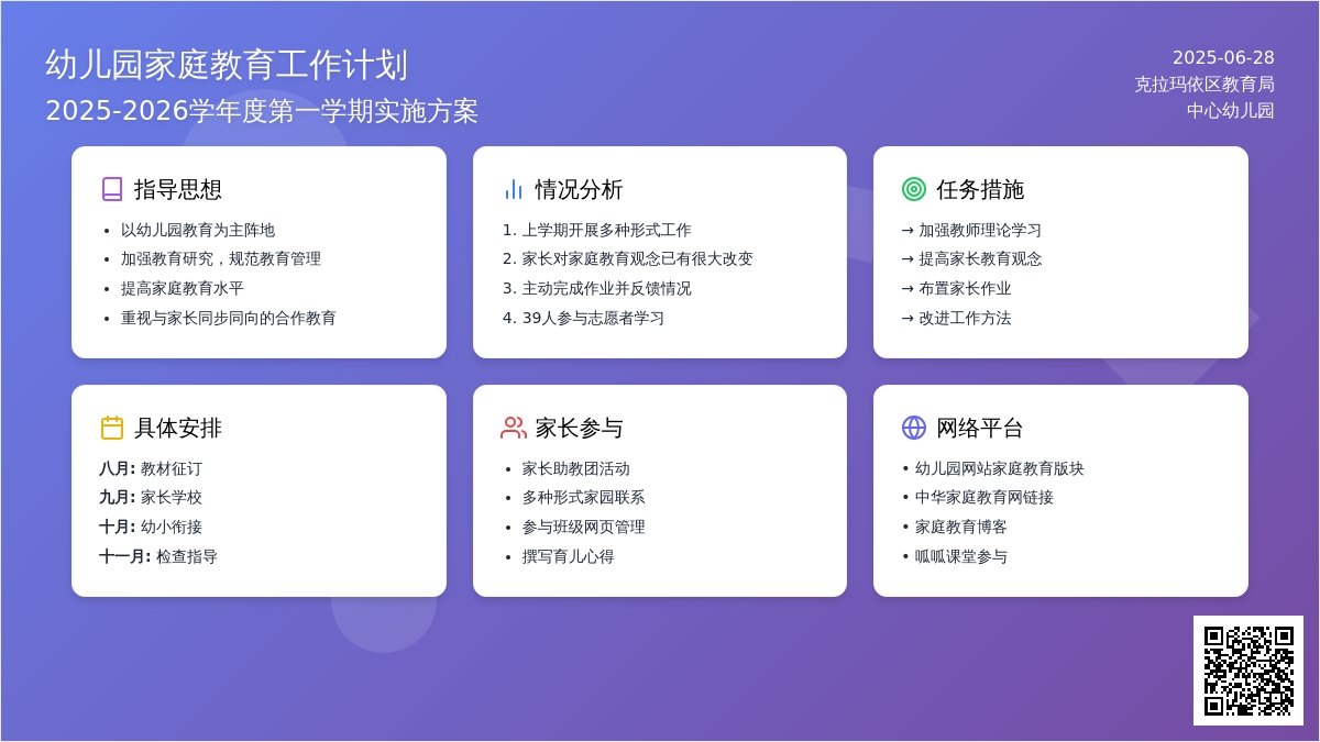 2016年中心幼儿园家庭教育工作计划范文