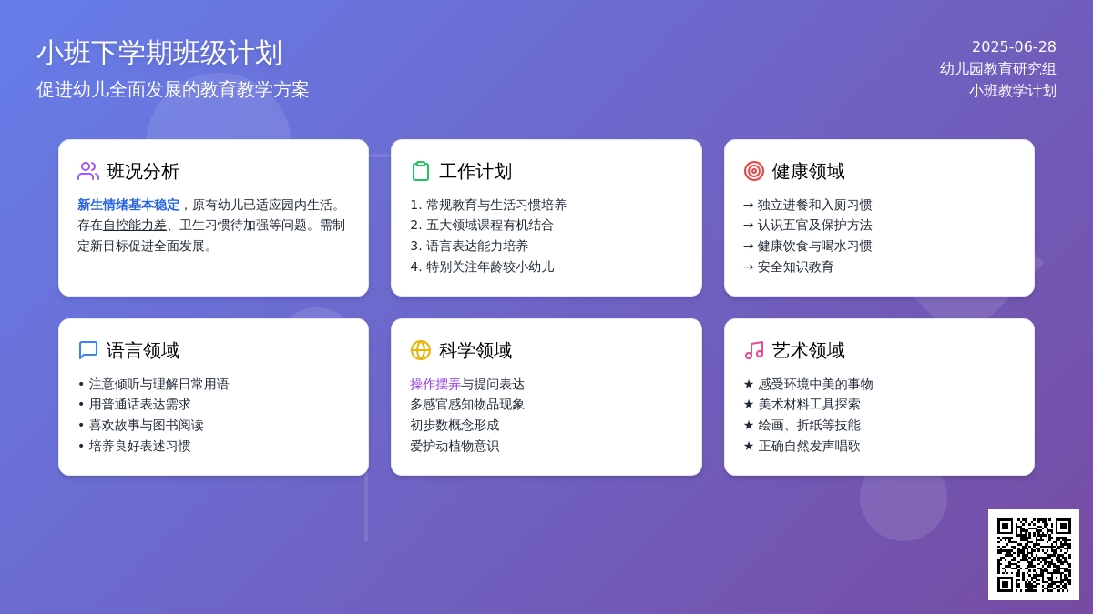 2016年幼儿园小班下学期班级计划范文