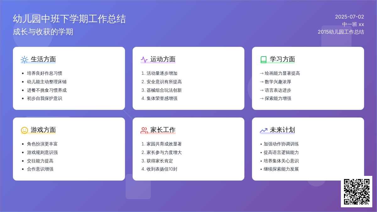 2015幼儿园中班下学期工作总结范文