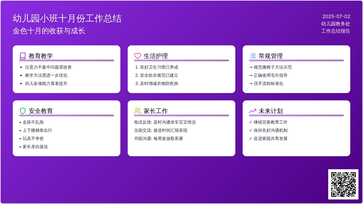 2015年幼儿园小班十月份工作总结范文