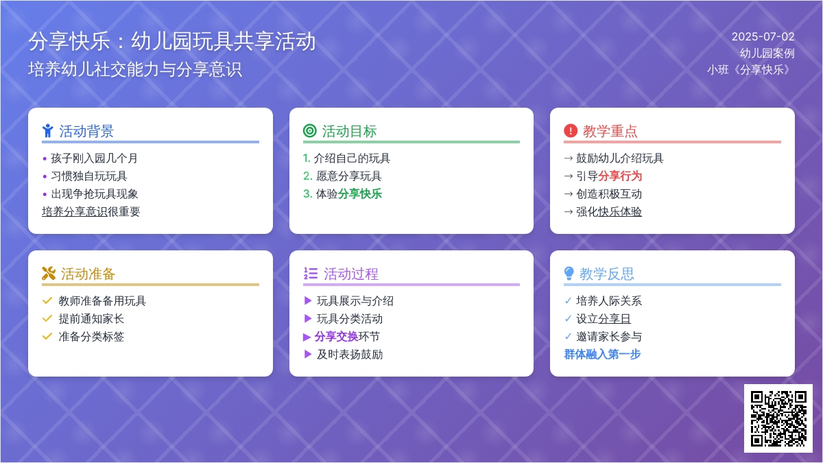 幼儿园案例：小班《分享快乐》案例与反思