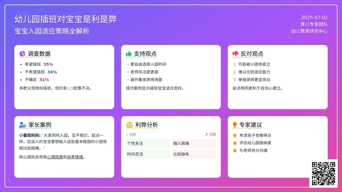 幼儿园插班对孩子是利是弊