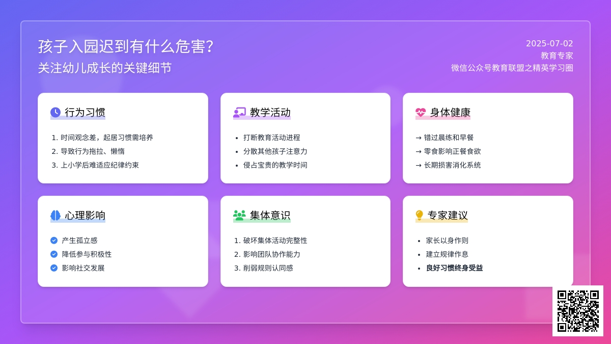 孩子入园迟到有什么危害？