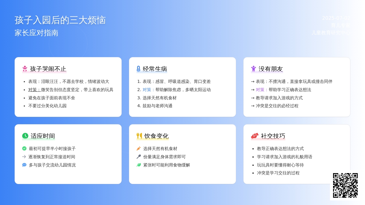 孩子入园后的三大烦恼