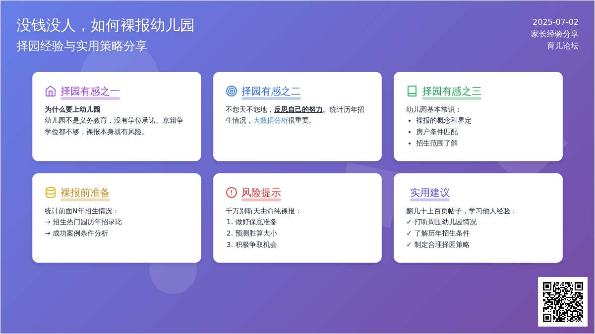 没钱没人，如何裸报幼儿园