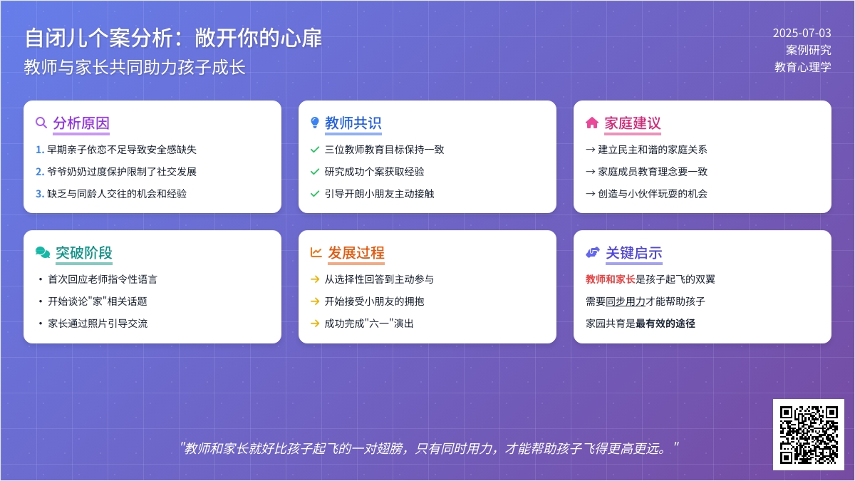 案例:自闭儿个案分析：敞开你的心扉