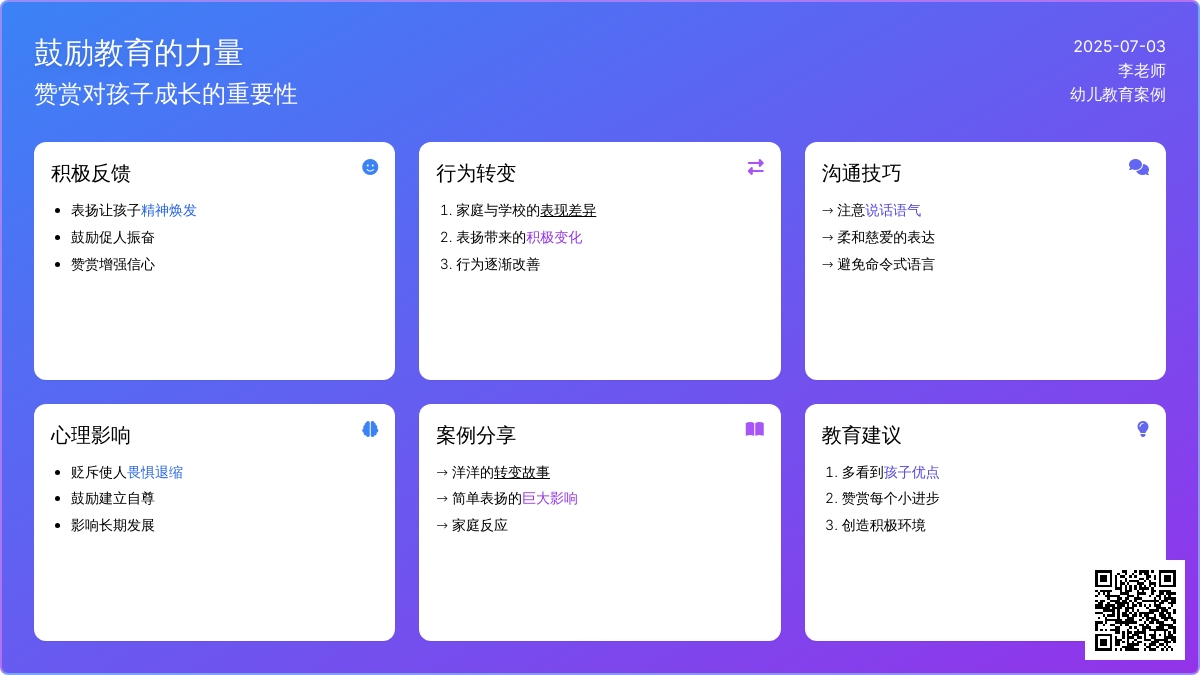 案例:今天老师表扬我了