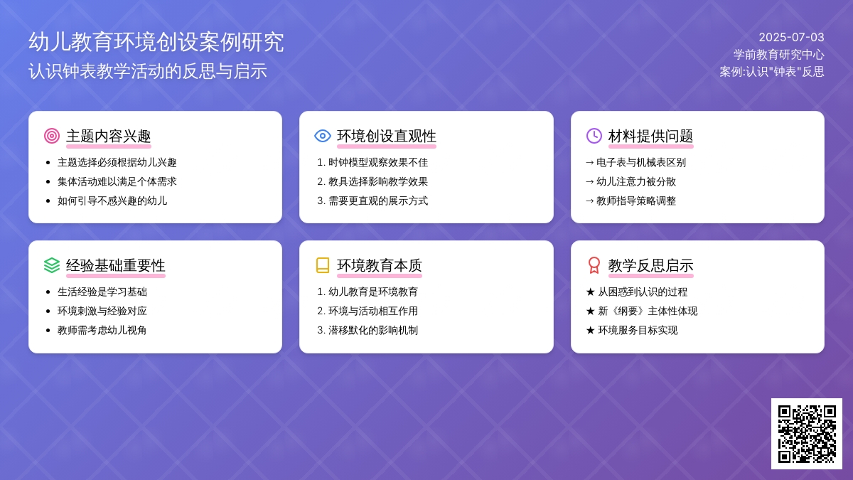 案例:认识“钟表”反思
