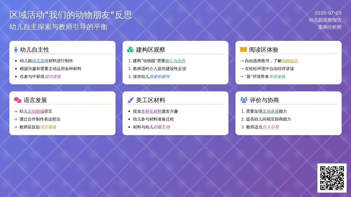 案例：区域活动“我们的动物朋友”反思