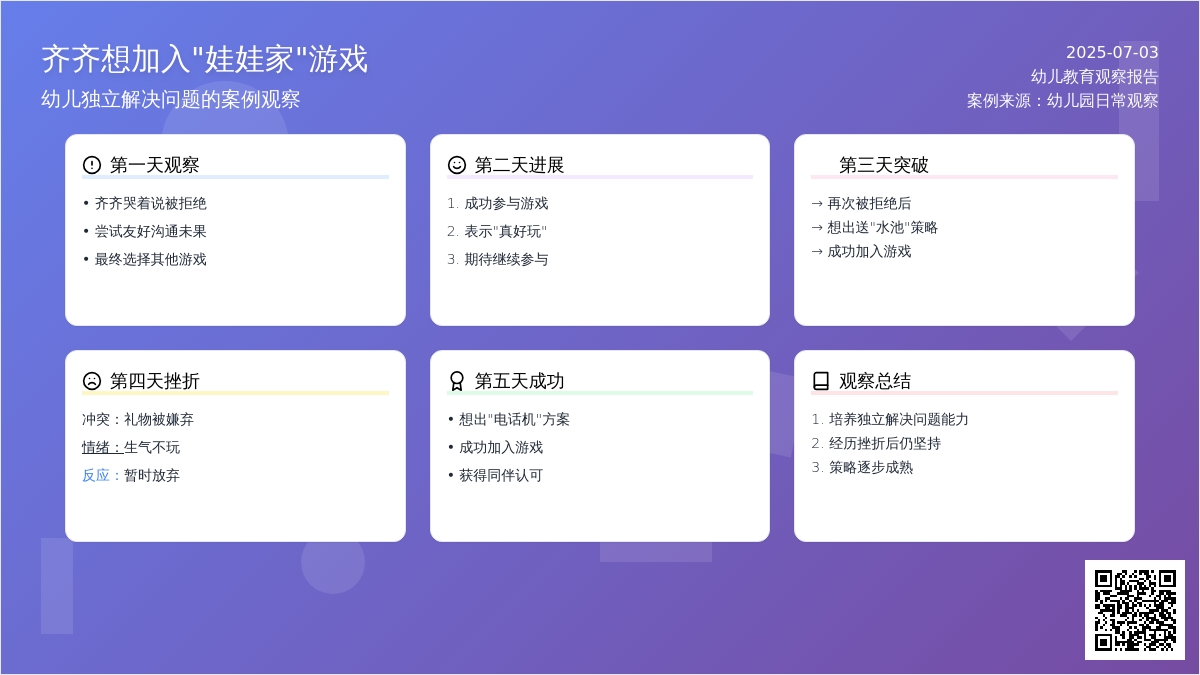 案例：齐齐想加入“娃娃家”游戏