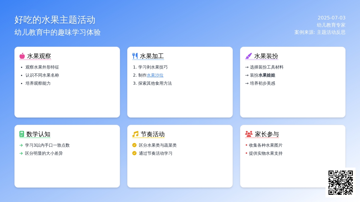 案例:主题活动：《好吃的水果》反思