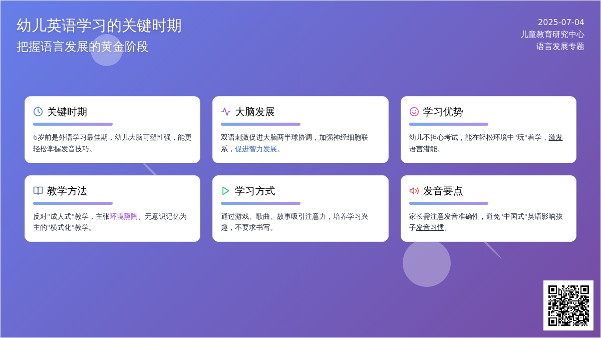 学龄前儿童学英语的最佳时期