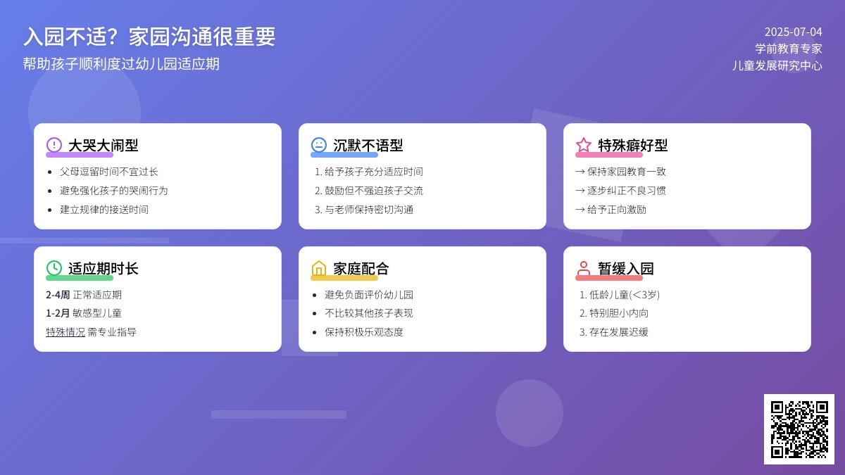 入园不适？家园沟通很重要