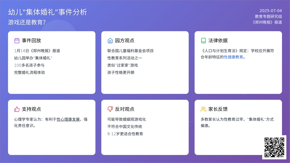 幼儿举办“婚礼” 游戏还是教育？
