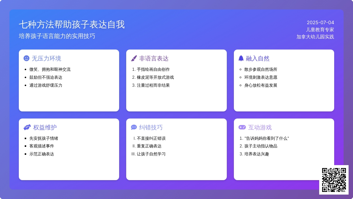 七种方法帮助孩子表达自我