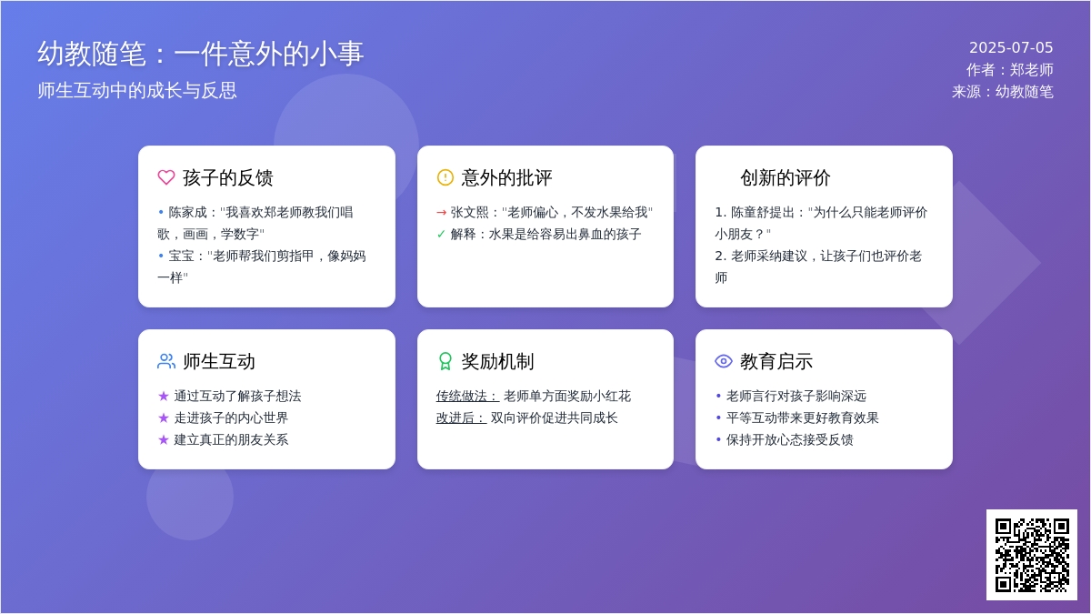 幼教随笔：一件意外的小事