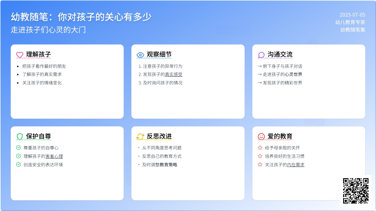 幼教随笔：你对孩子的关心有多少