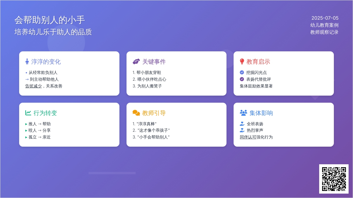 培养幼儿乐于助人 会帮助别人的小手