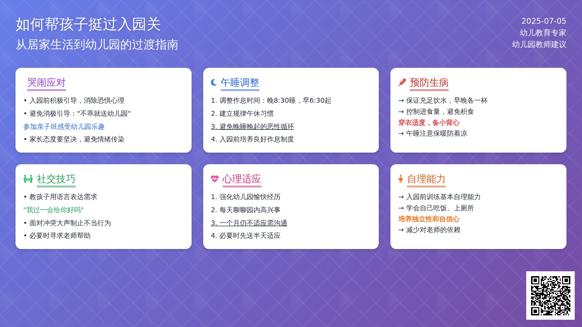 如何帮孩子挺过入园关