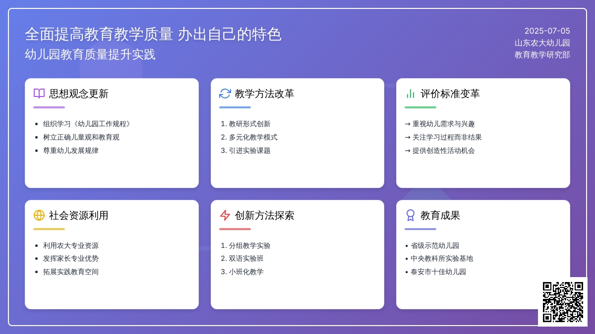 全面提高教育教学质量 办出自己的特色